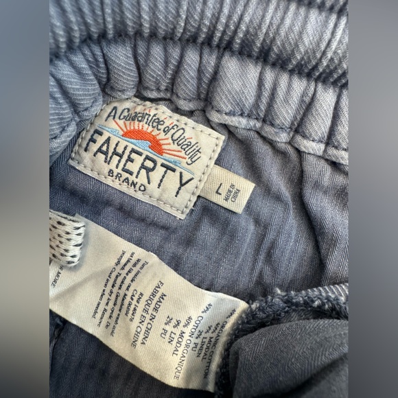 Faherty Mens Essential Drawstring Pants size L, color Ember (blue grey) - Picture 5 of 7